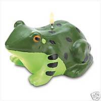 Friendly Two Toned Green Frog Candle