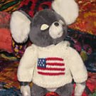 Gray Plush 12 Inch Patriotic Mouse