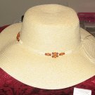 Stylish Ladies'  Wheat Colored Natural Straw Hat