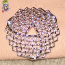 Vintage Costume Jewelry Filigree Silvertone Unique Circle Pin