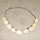 Vintage Costume Jewelry Shell & Bead Necklace