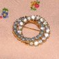 Vintage Costume Jewelry Rhinestone Double Circle Pin