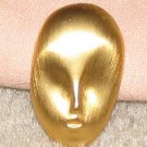 Vintage Costume Jewelry Goldtone Small Mask Pin