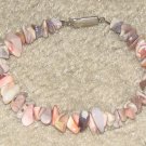 Vintage Costume Jewelry Pink, Gray & White Bead Bracelet