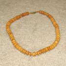Vintage Costume Jewelry Wood Bead Necklace