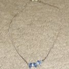 Vintage Costume Jewelry Silvertone & Bead Necklace