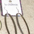 Costume Jewelry Goldtone Le Chateau Elongated Hoop Earrings for Pierced Ears