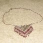 Vintage Costume Jewelry Silvertone Chain Choker with Unique Front Piece in Silvertone & Brasstone
