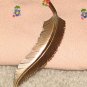 Vintage Costume Jewelry Goldtone 3" Leaf Pin