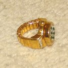 Vintage Costume Jewelry Goldtone & Rhinestone Watch Ring
