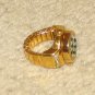 Vintage Costume Jewelry Goldtone & Rhinestone Watch Ring