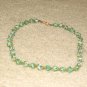 Vintage Costume Jewelry 18" Aqua Glass Bead Necklace