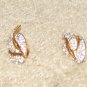 Costume Jewelry Rhinestone & Goldtone Earrings with Clip Backs