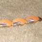 Vintage Costume Jewelry  7 1/2" Silvertone & Peach Bracelet