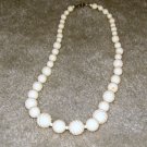 Vintage Costume Jewelry Cream Bead Necklace