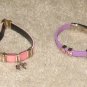 Vintage Costume Jewelry  2  7 1/2" Leather & Rhinestone Bracelets