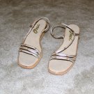 Ladies Sandals with Silver and Gold Straps size 7B
