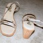 Ladies Sandals with Silver and Gold Straps size 7B