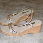Ladies Sandals with Silver and Gold Straps size 7B