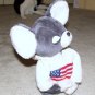 Gray Plush 12 Inch Patriotic Mouse
