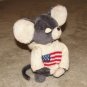 Gray Plush 12 Inch Patriotic Mouse