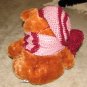 Plush Honey Brown Bear 17" Teddy Bear w Custom Crocheted Outfit