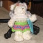 Plush White 16" Teddy Bear w Custom Crocheted Outfit