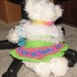 Plush White 16" Teddy Bear w Custom Crocheted Outfit