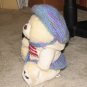 Plush White 15" American Teddy Bear w Custom Crocheted Outfit