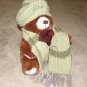 Plush Brown 15" American Teddy Bear w Custom Crocheted Outfit
