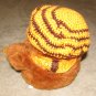 Plush Brown Honey 14" American Teddy Bear w Custom Crocheted Outfit