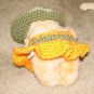 Plush Brown Honey 12" American Teddy Bear w Custom Crocheted Outfit