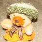 Plush Brown Honey 12" American Teddy Bear w Custom Crocheted Outfit