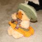 Plush Brown Honey 12" American Teddy Bear w Custom Crocheted Outfit