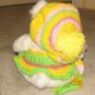 Plush White Chubby 17" Teddy Bear w Custom Crocheted Outfit