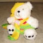 Plush White Chubby 17" Teddy Bear w Custom Crocheted Outfit