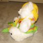 Plush White Chubby 17" Teddy Bear w Custom Crocheted Outfit