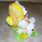 Plush White Chubby 17" Teddy Bear w Custom Crocheted Outfit