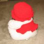 Plush White Chubby 15" Teddy Bear w Red Custom Crocheted Clothes