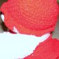 Plush White Chubby 15" Teddy Bear w Red Custom Crocheted Clothes
