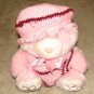 Plush Pink 20" Teddy Bear w Custom Crocheted Outfit