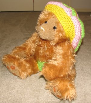 Plush Honey 20" Teddy Bear w Custom Crocheted Outfit