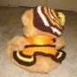 Plush Honey 16" Teddy Bear w Orange, Yellow & Brown Custom Crocheted Outfit