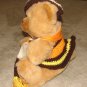 Plush Honey 16" Teddy Bear w Orange, Yellow & Brown Custom Crocheted Outfit
