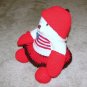 Plush White 12" American Flag Teddy Bear w Custom Crocheted Outfit
