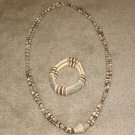 Vintage Costume Jewelry Double Strand Bead Necklace w Matching Bracelet