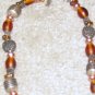 Vintage Costume Jewelry Copper, Brown & Silver Signed Necklace