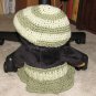 Plush Black 15" Teddy Bear w Custom Crocheted Outfit