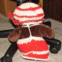 Plush Brown 12" Teddy Bear w Custom Crocheted Outfit