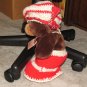 Plush Brown 12" Teddy Bear w Custom Crocheted Outfit